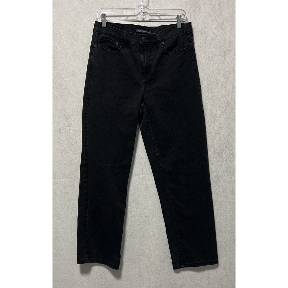 Calvin Klein Women's Black Denim Jeans Mid Rise Bootcut Size 10